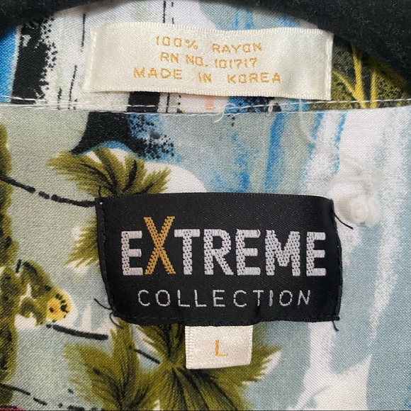 EXTREME collection vintage Hawaiian button down short sleeve shirt sz L - Picture 3 of 6
